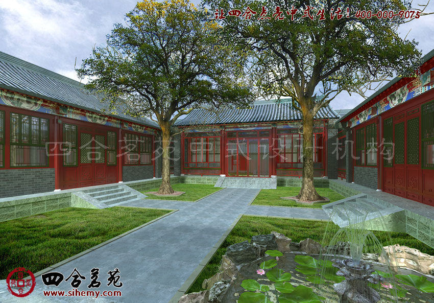 建筑與私密庭院在植物點綴下充滿綠意 鄉村四合院設計新圖